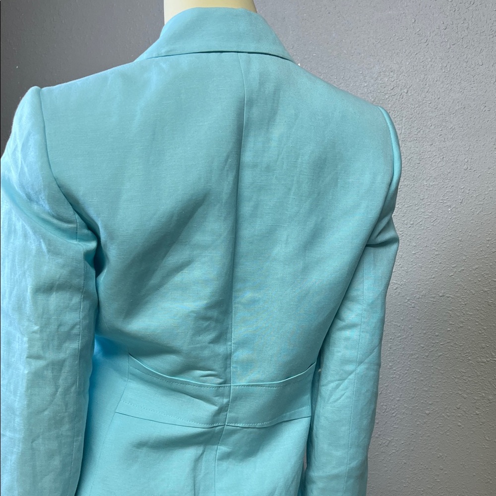 Women's Light Blue Tailored Single-Breasted Blazer - Picture 5 of 7